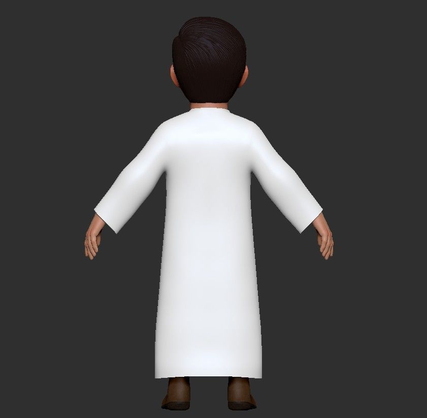 Cartoon ArabFamily Character Pack  Low-poly 3D model_8