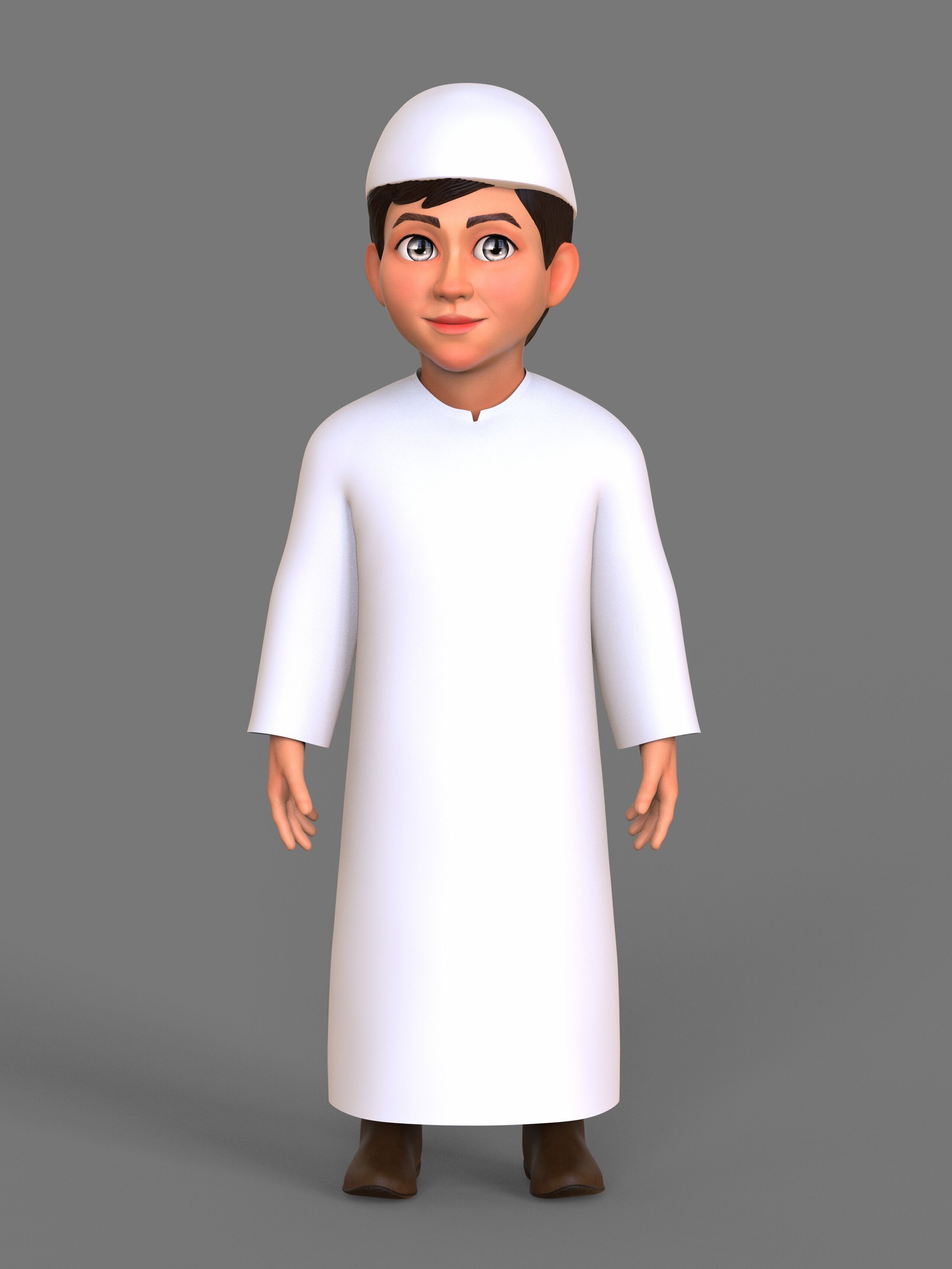 Cartoon ArabFamily Character Pack  Low-poly 3D model_1