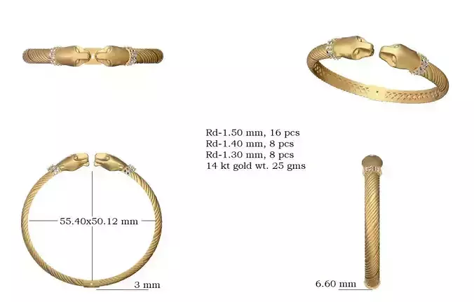 snake jewelry set 3D print model