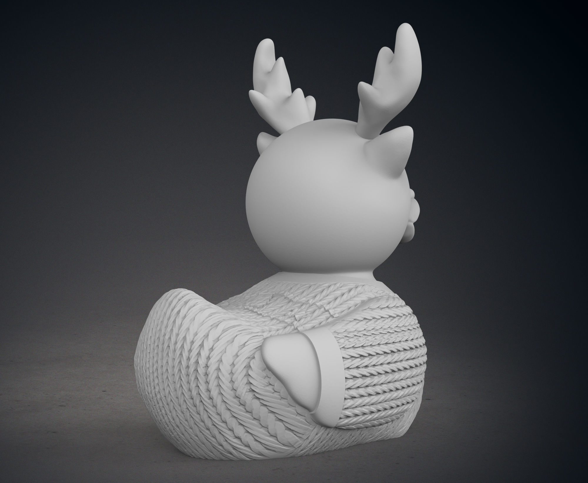 Cute Raindeer Rubber Duck With Christmas Themed Sweater 3D print model_7