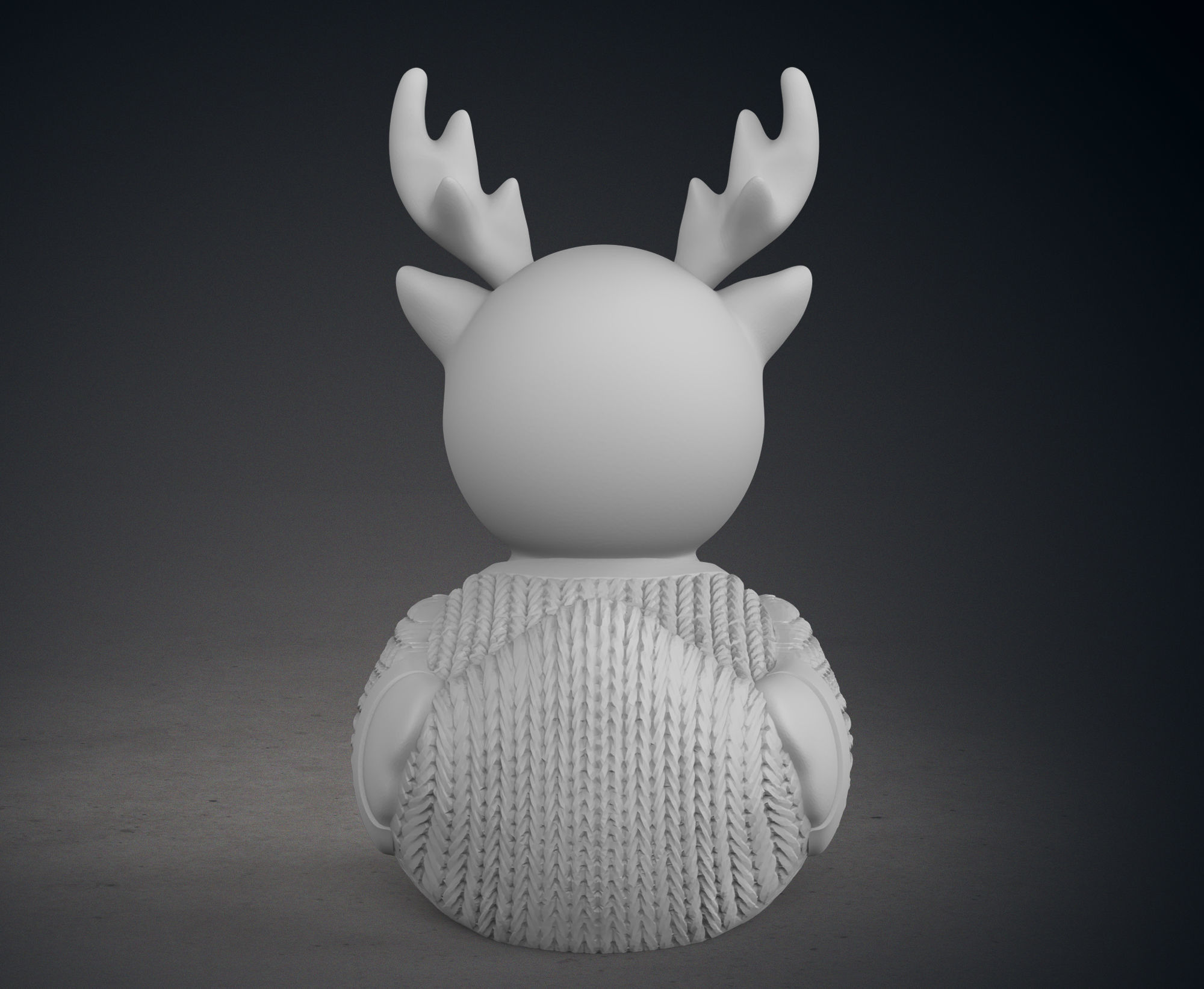 Cute Raindeer Rubber Duck With Christmas Themed Sweater 3D print model_6