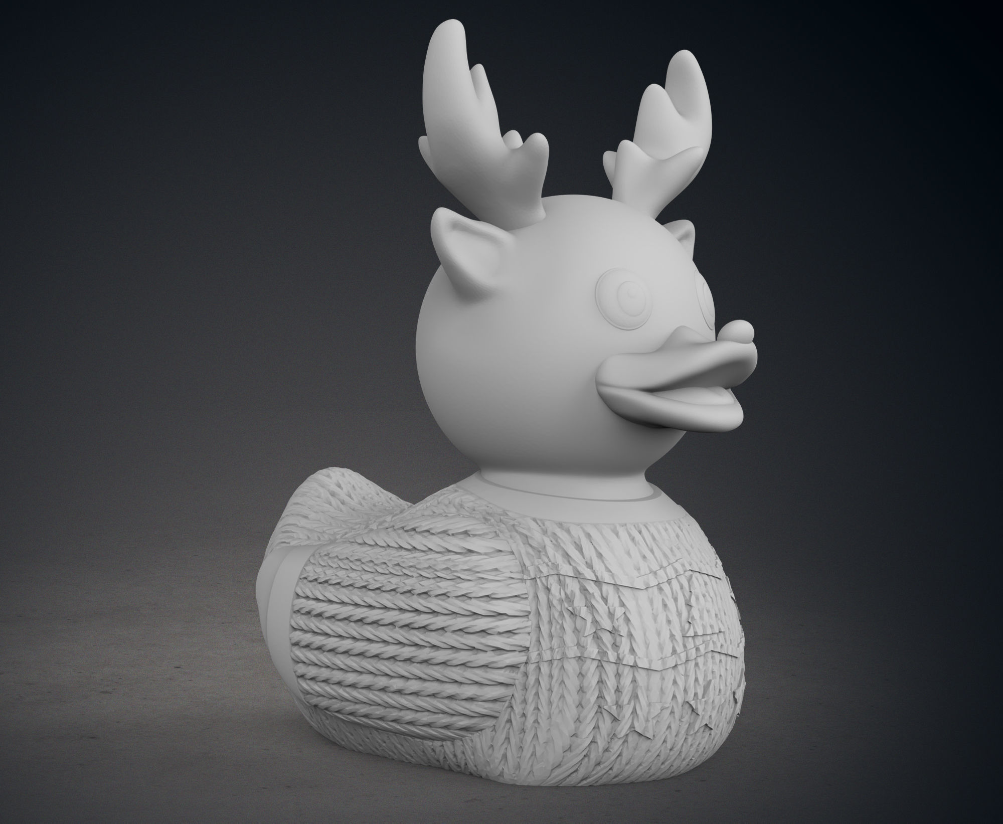 Cute Raindeer Rubber Duck With Christmas Themed Sweater 3D print model_9