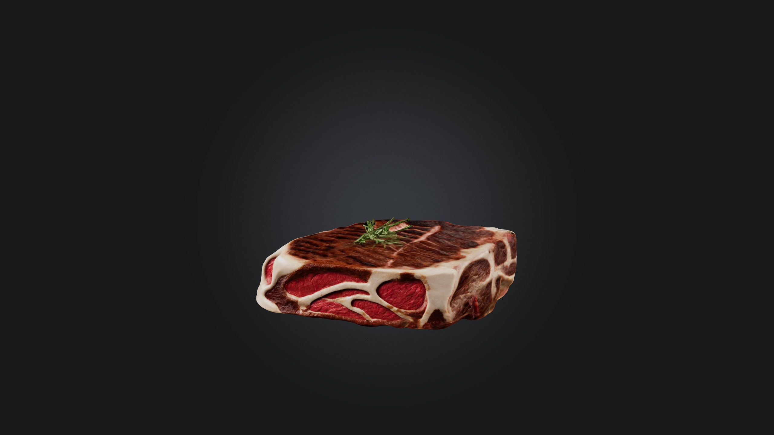 T-Bone Steak Model Low-poly 3D model_1