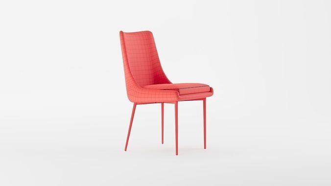 Harlen Upholstered Side Chair 3D model 3