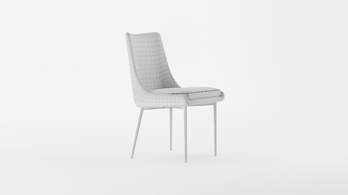 Harlen Upholstered Side Chair 3D model 2