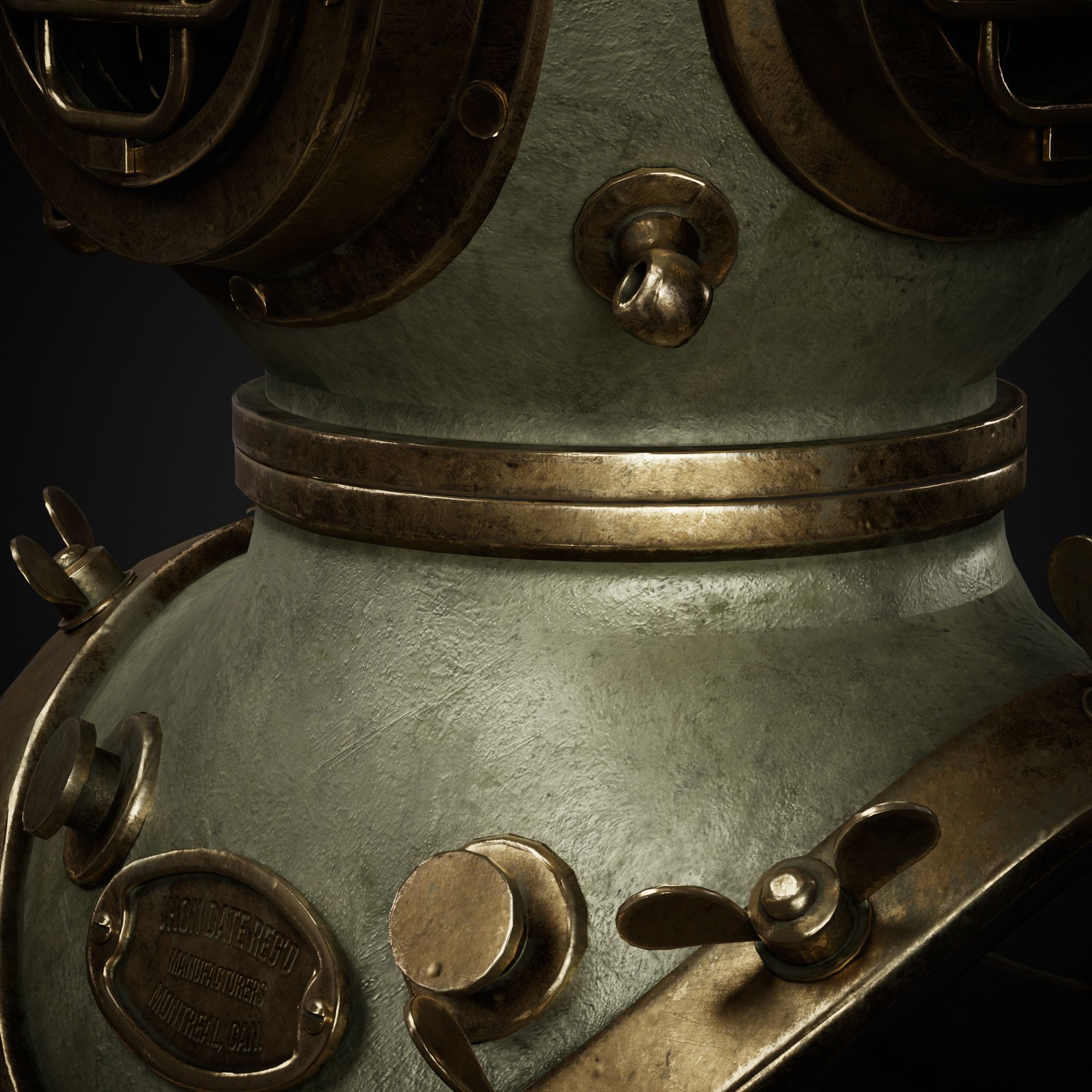 Diver Helmet Low-poly 3D model_7