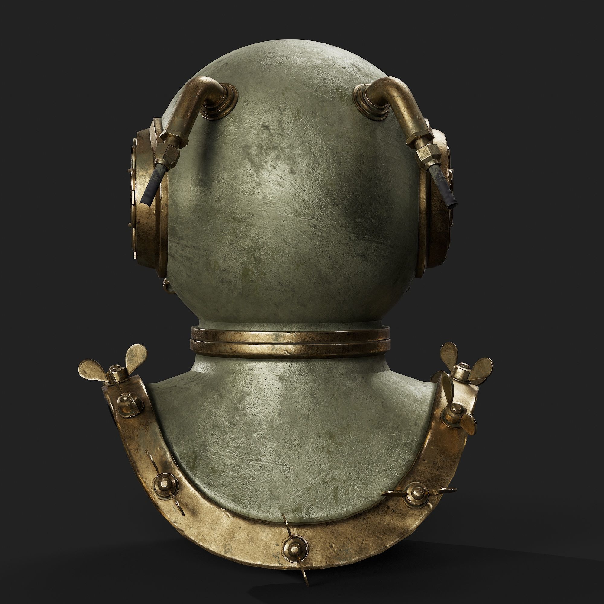 Diver Helmet Low-poly 3D model_5