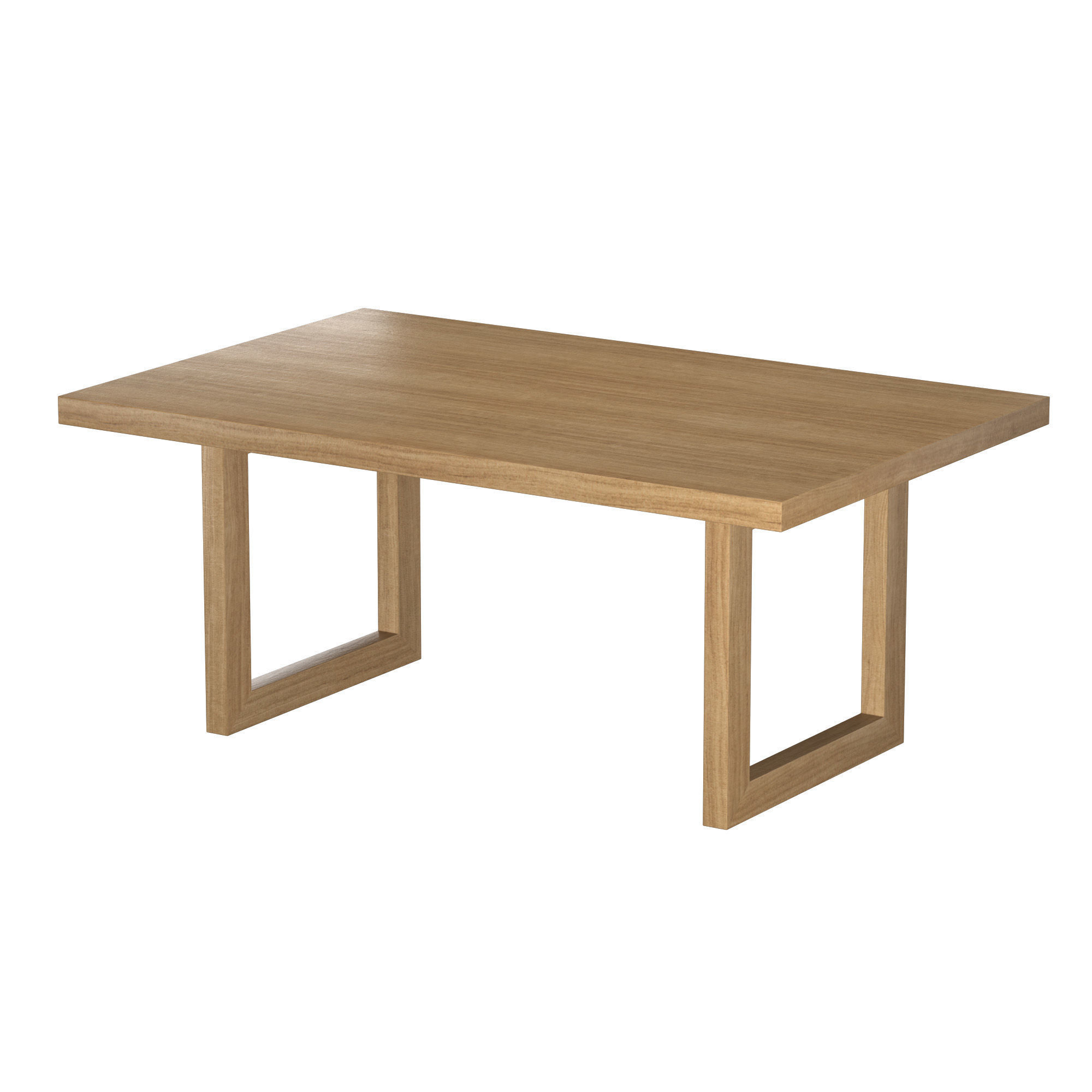 Oak Global Rectangular Dining Table 3D model_3