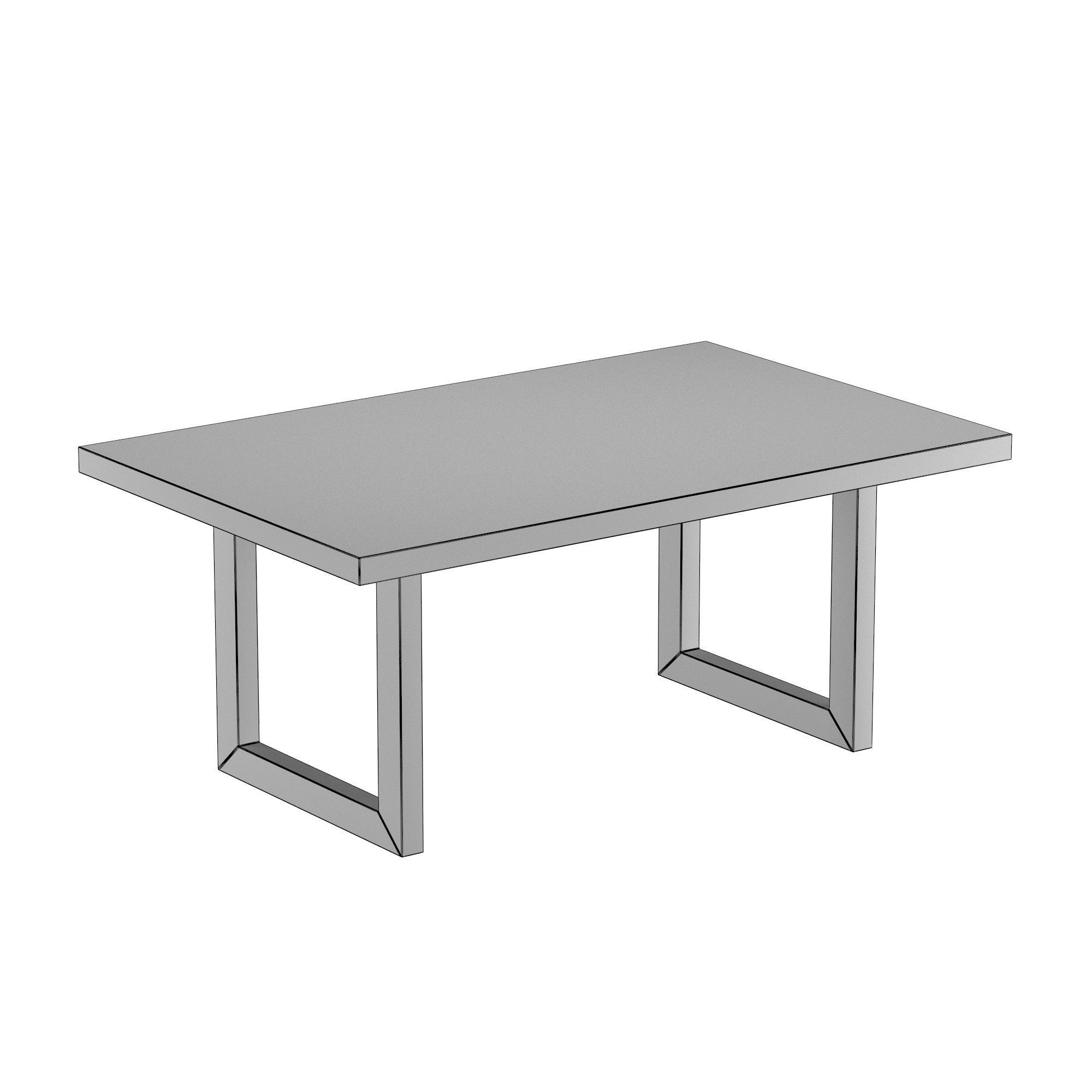 Oak Global Rectangular Dining Table 3D model_5