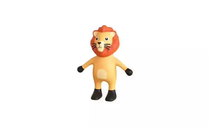 High-Quality 3D Cute Lion for Games