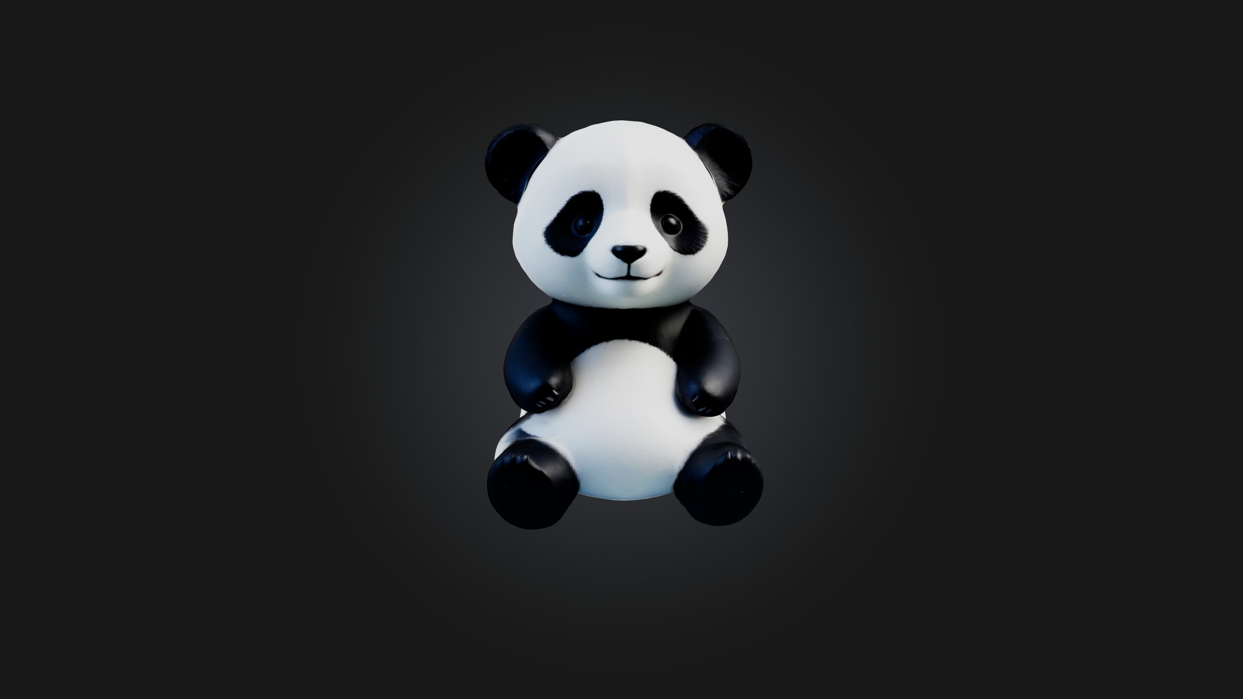 Sitting Panda Toy Model Low-poly 3D model_4