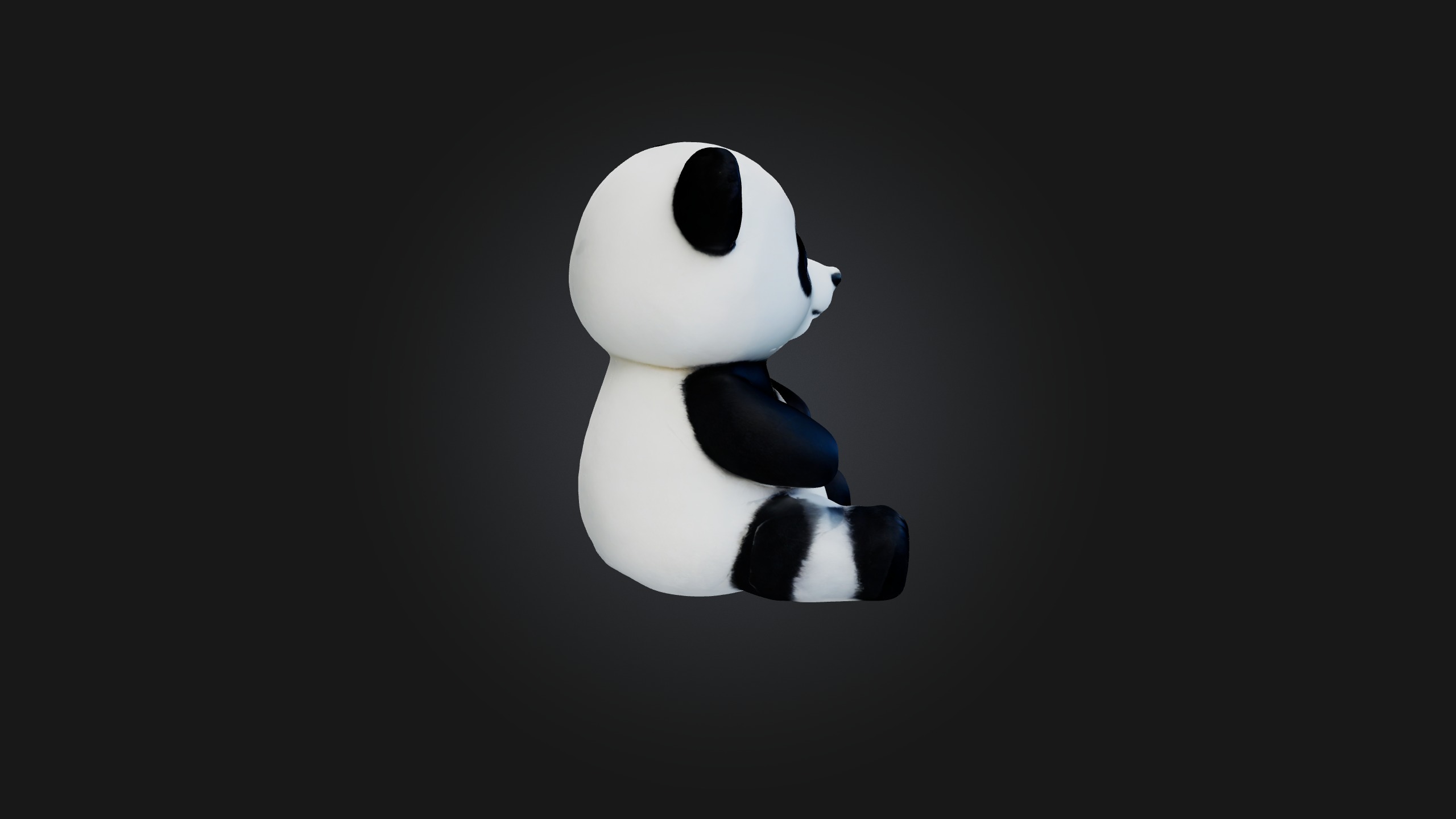 Sitting Panda Toy Model Low-poly 3D model_8