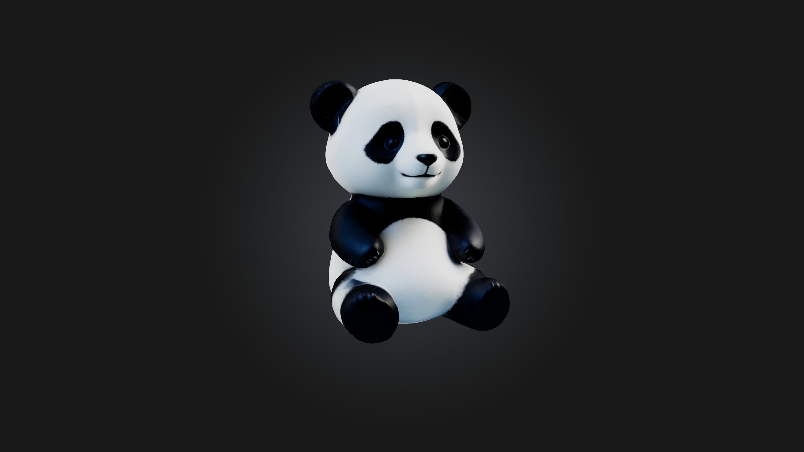 Sitting Panda Toy Model Low-poly 3D model_5