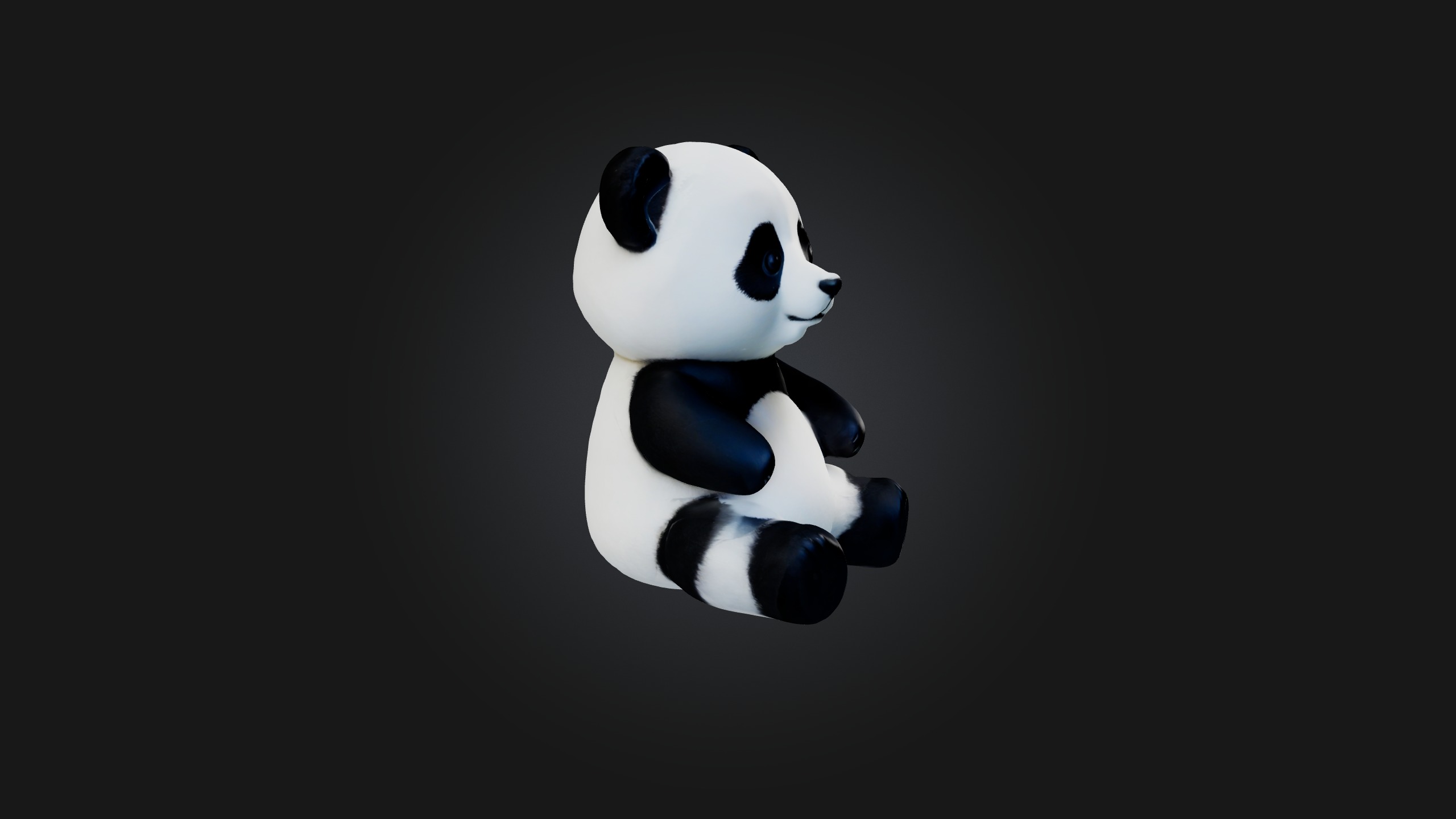 Sitting Panda Toy Model Low-poly 3D model_7