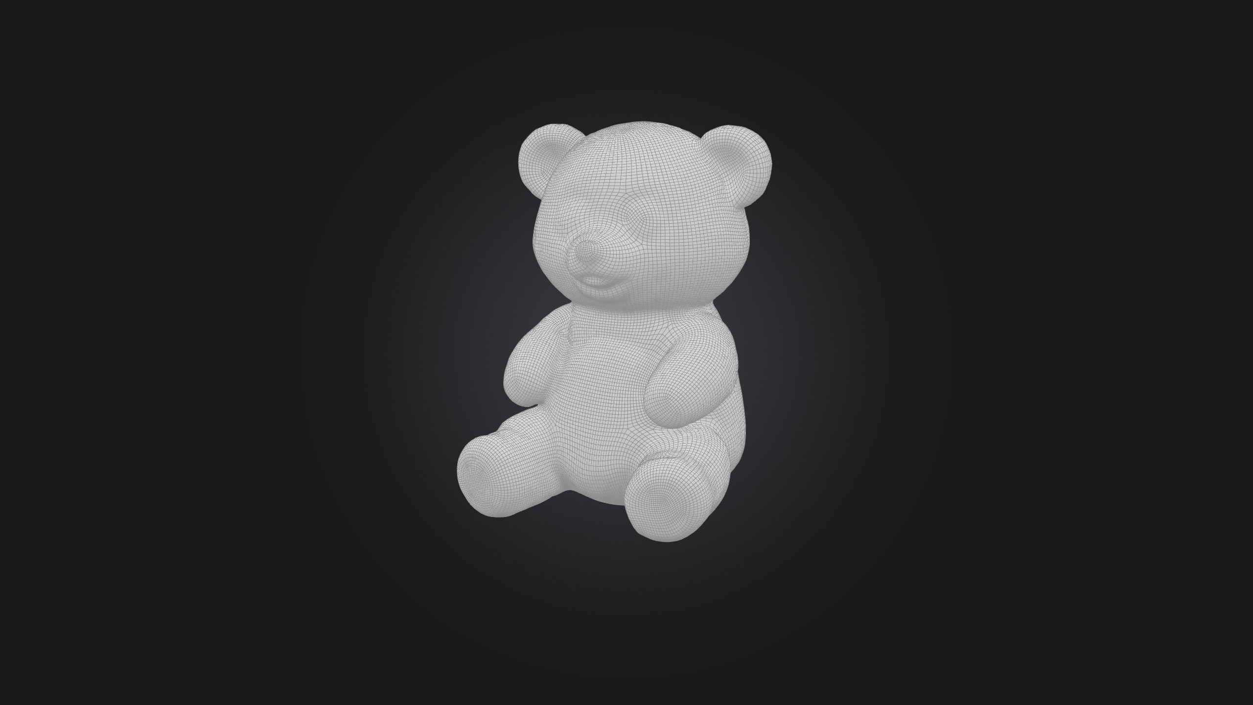 Sitting Panda Toy Model Low-poly 3D model_2