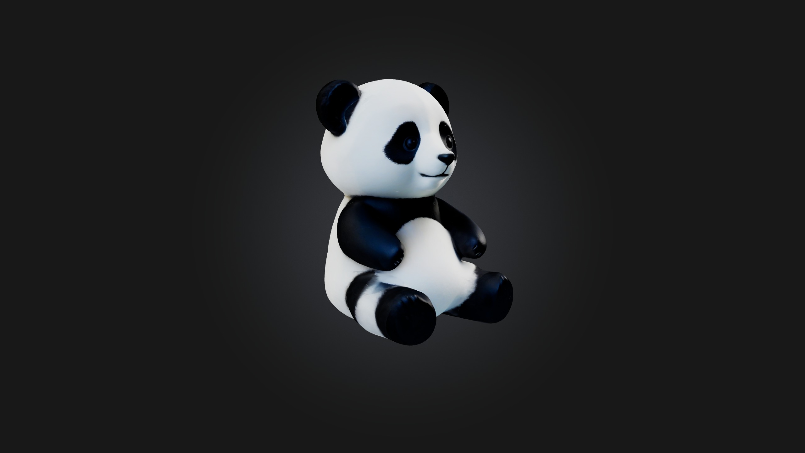 Sitting Panda Toy Model Low-poly 3D model_6