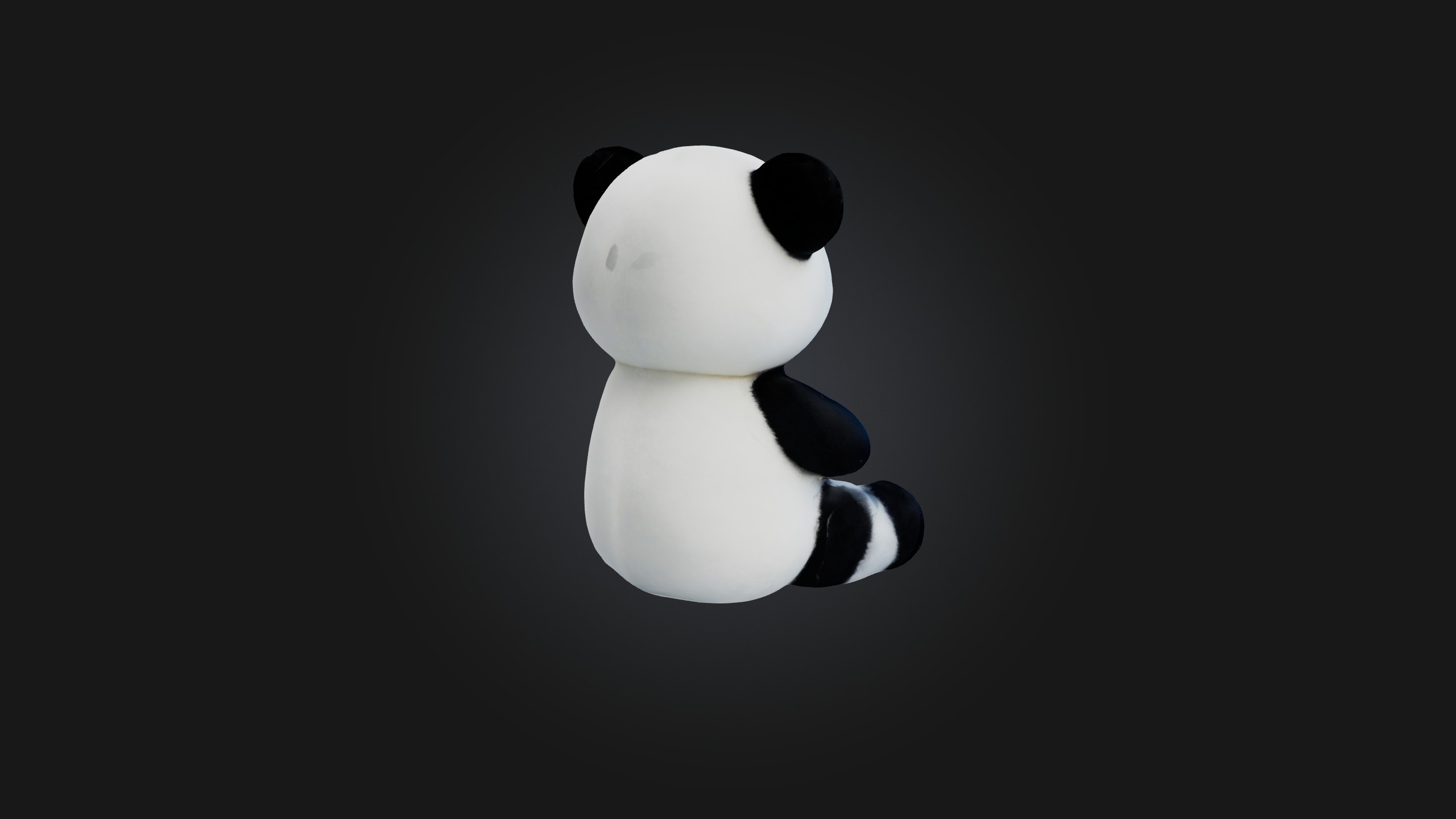 Sitting Panda Toy Model Low-poly 3D model_9