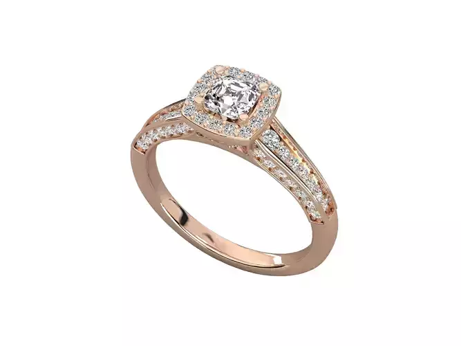 Beautiful Cushion Center Stone Engagement Ring