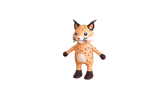 High-Quality 3D Cute Lynx for Games Low-poly 3D model