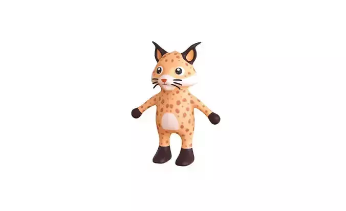High-Quality 3D Cute Lynx for Games