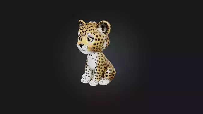 Sitting Leopard Toy Model