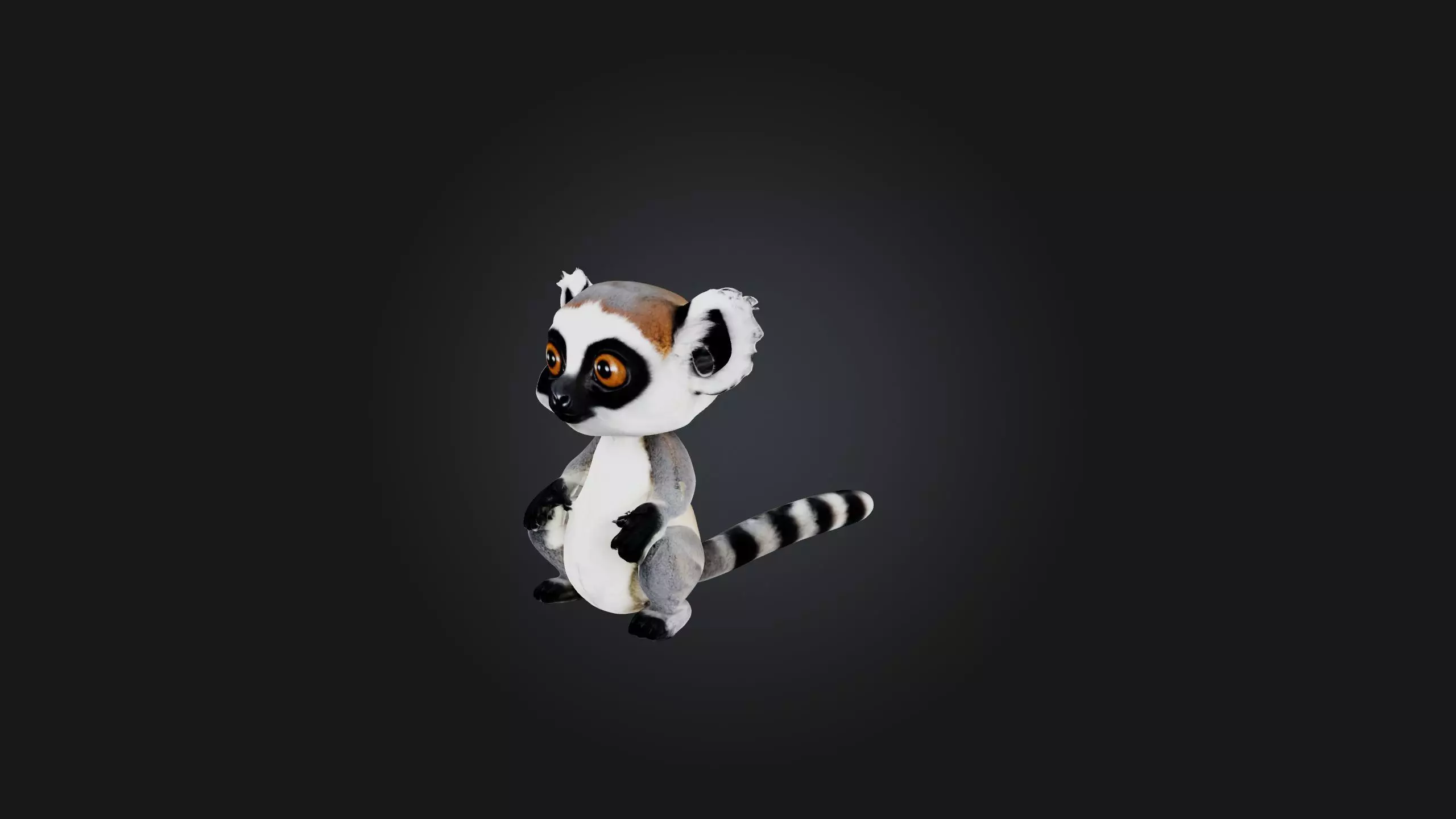 Sitting Lemur Low-poly 3D model_0