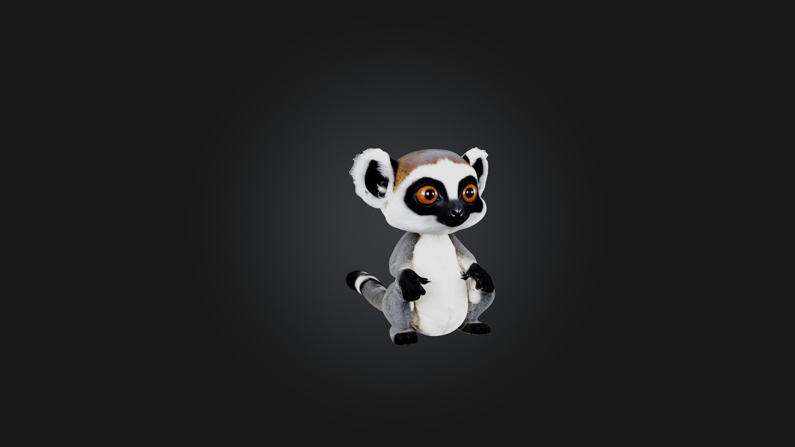 Sitting Lemur Low-poly 3D model_5