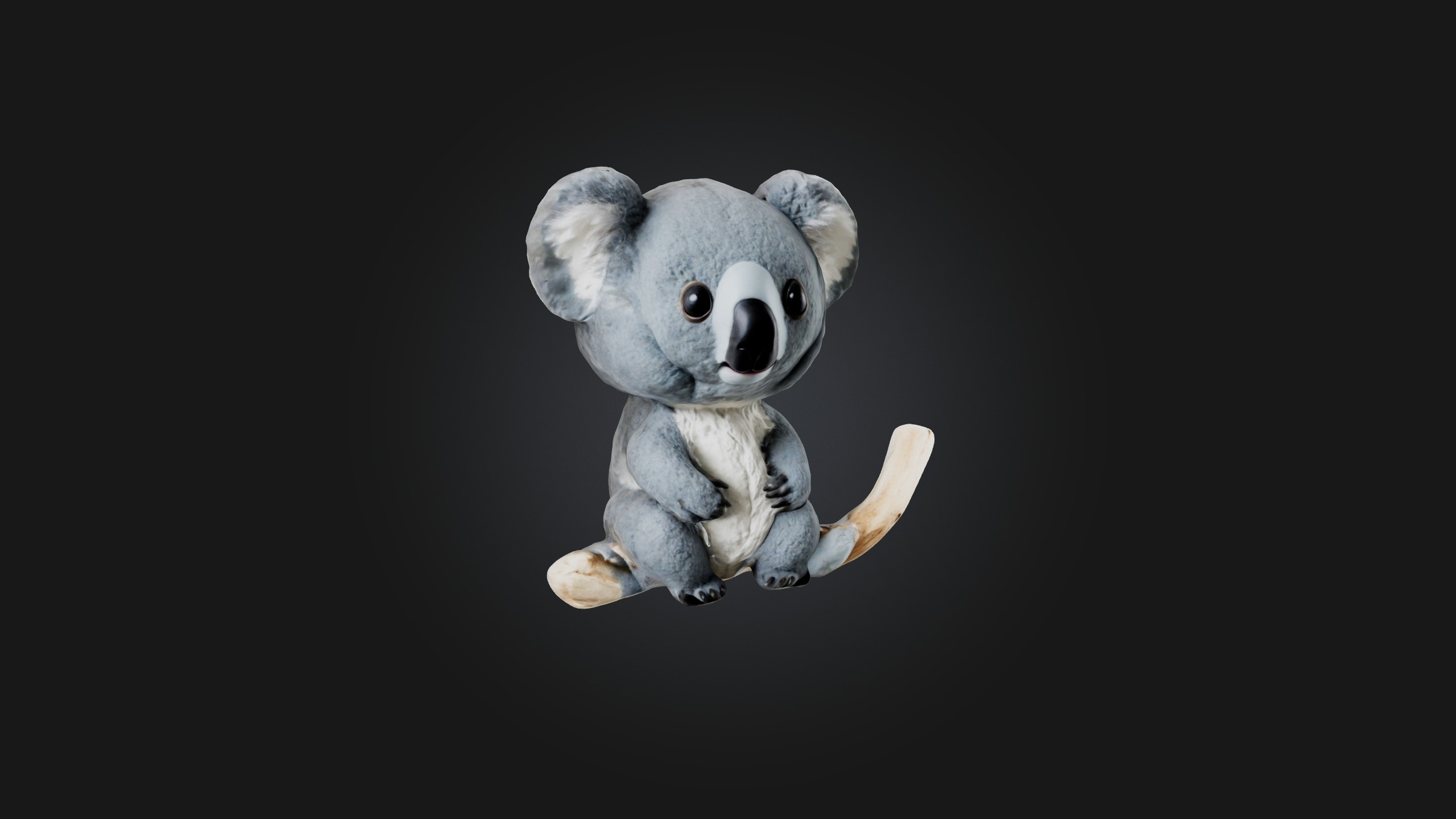 Sitting Koala Low-poly 3D model_5