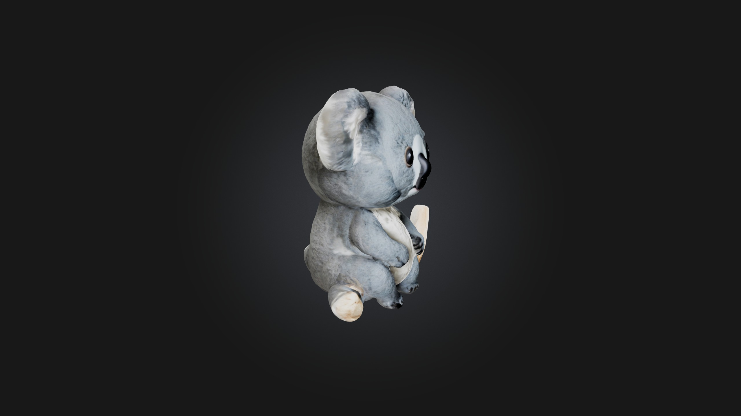Sitting Koala Low-poly 3D model_7