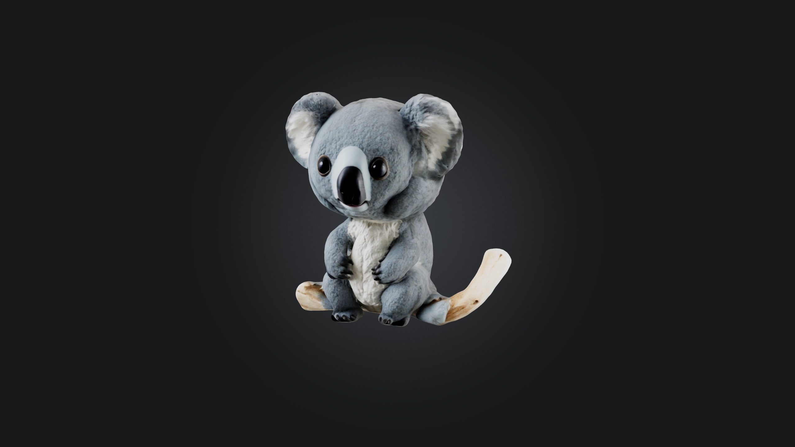 Sitting Koala Low-poly 3D model_1