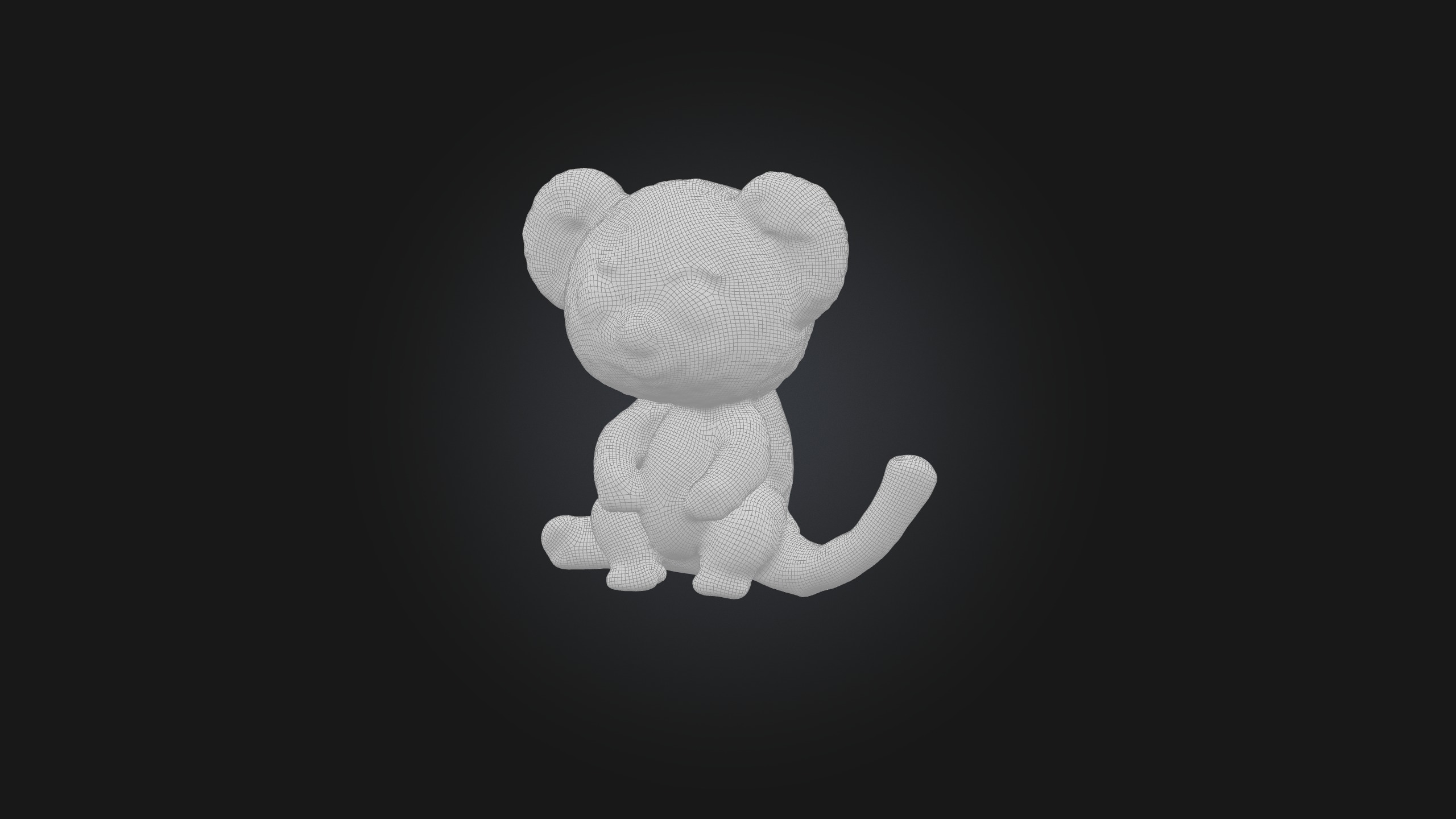 Sitting Koala Low-poly 3D model_2