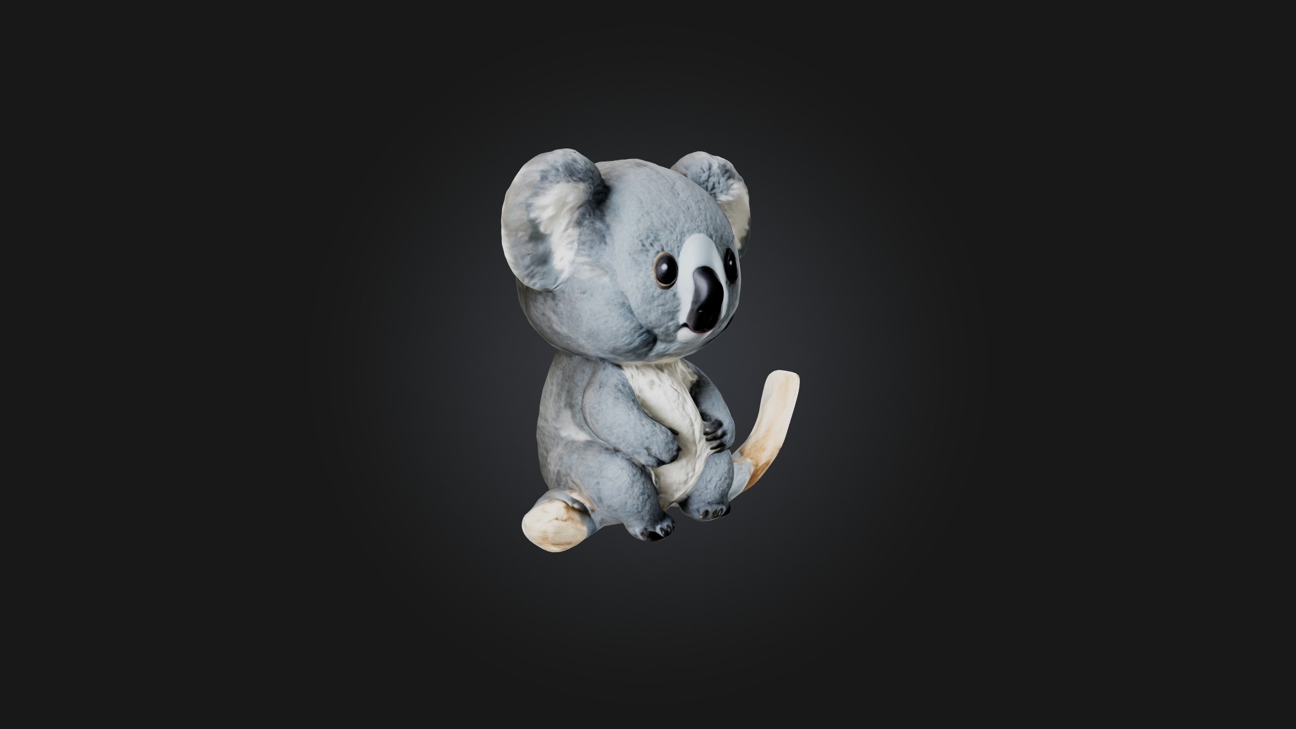 Sitting Koala Low-poly 3D model_6