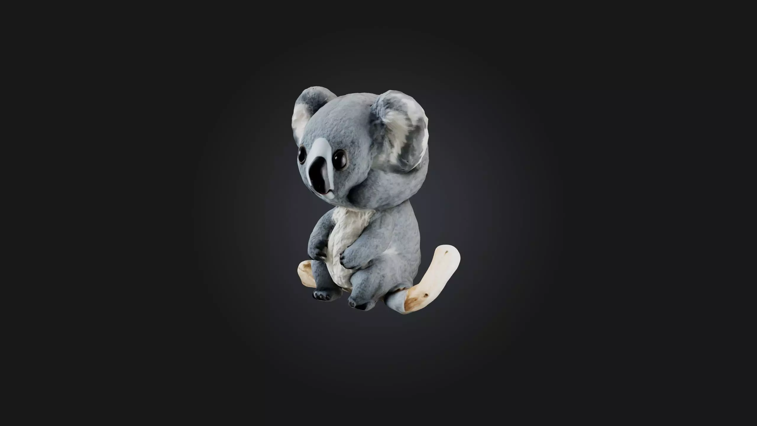 Sitting Koala Low-poly 3D model_0