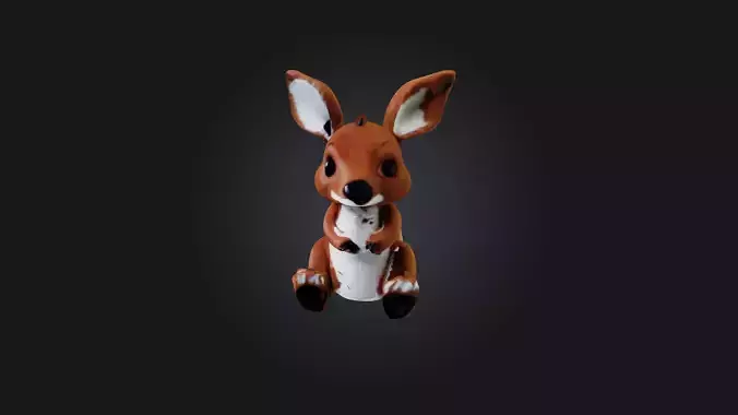 Sitting Kangaroo Toy Model