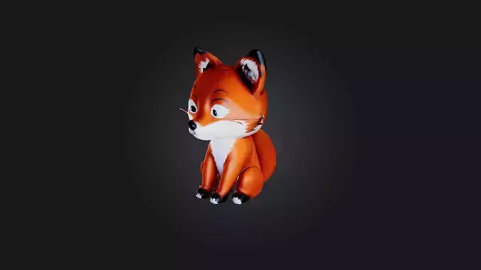 Sitting Fox Toy Model
