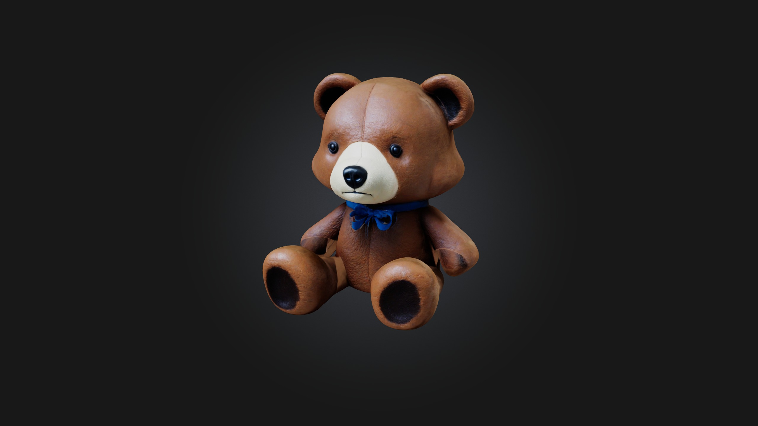 Sitting Bear Toy Model Low-poly 3D model_1