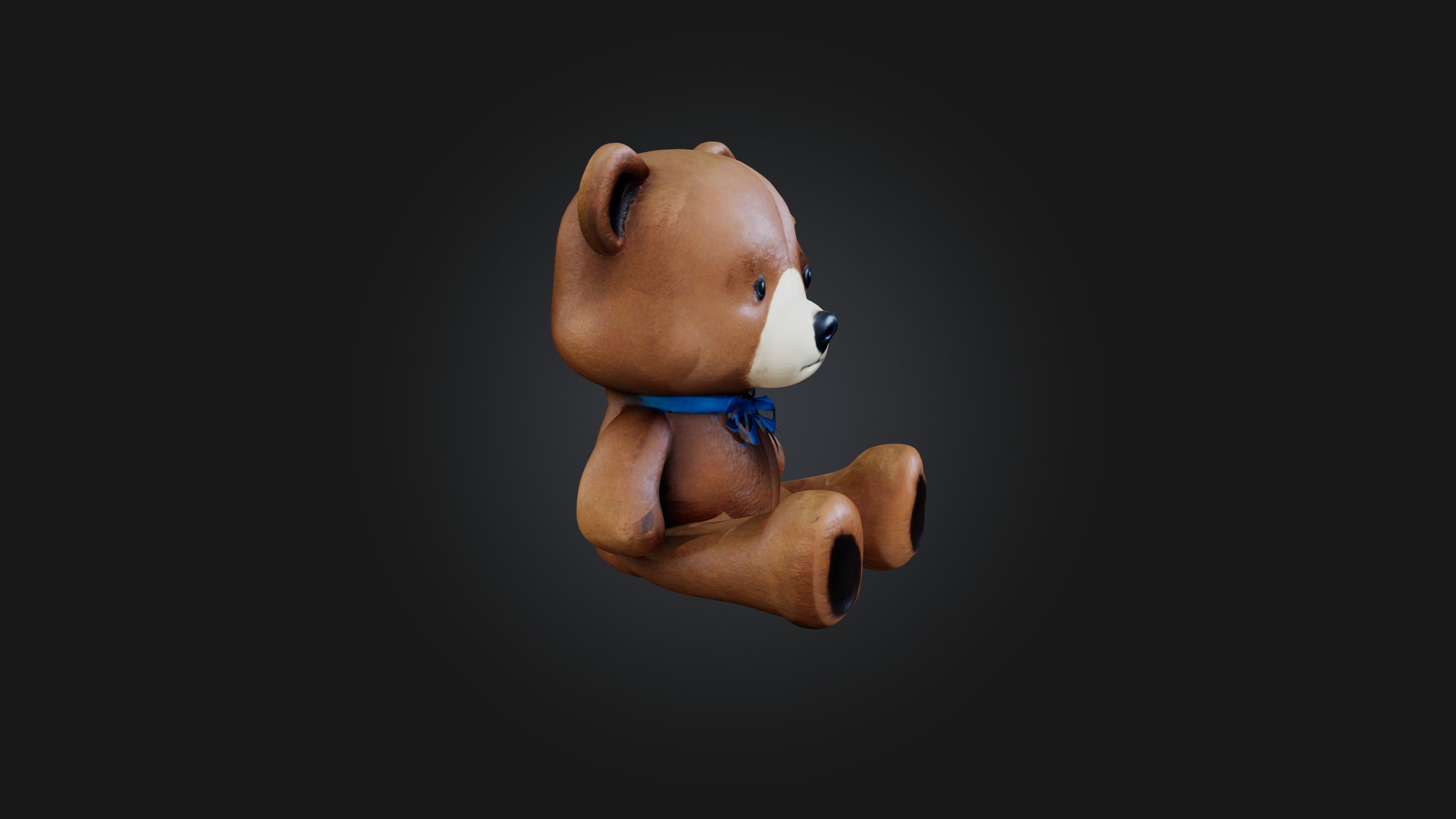 Sitting Bear Toy Model Low-poly 3D model_7