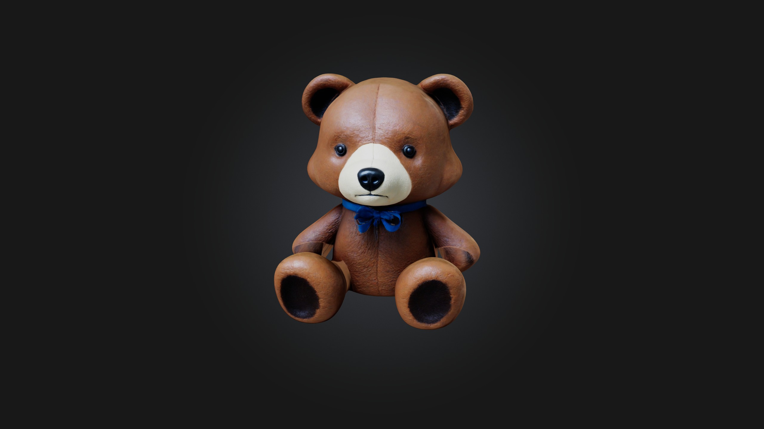 Sitting Bear Toy Model Low-poly 3D model_3