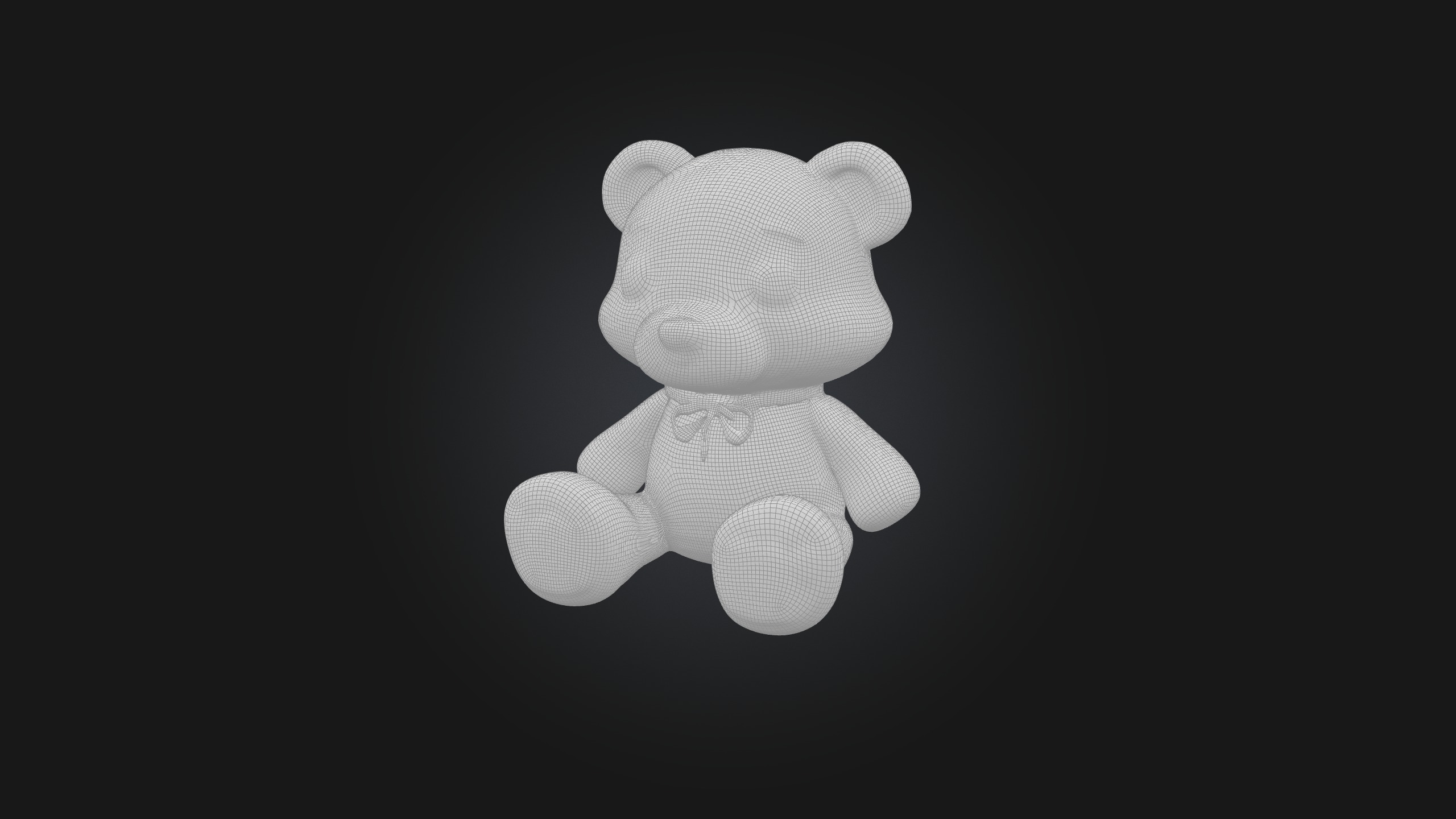 Sitting Bear Toy Model Low-poly 3D model_2