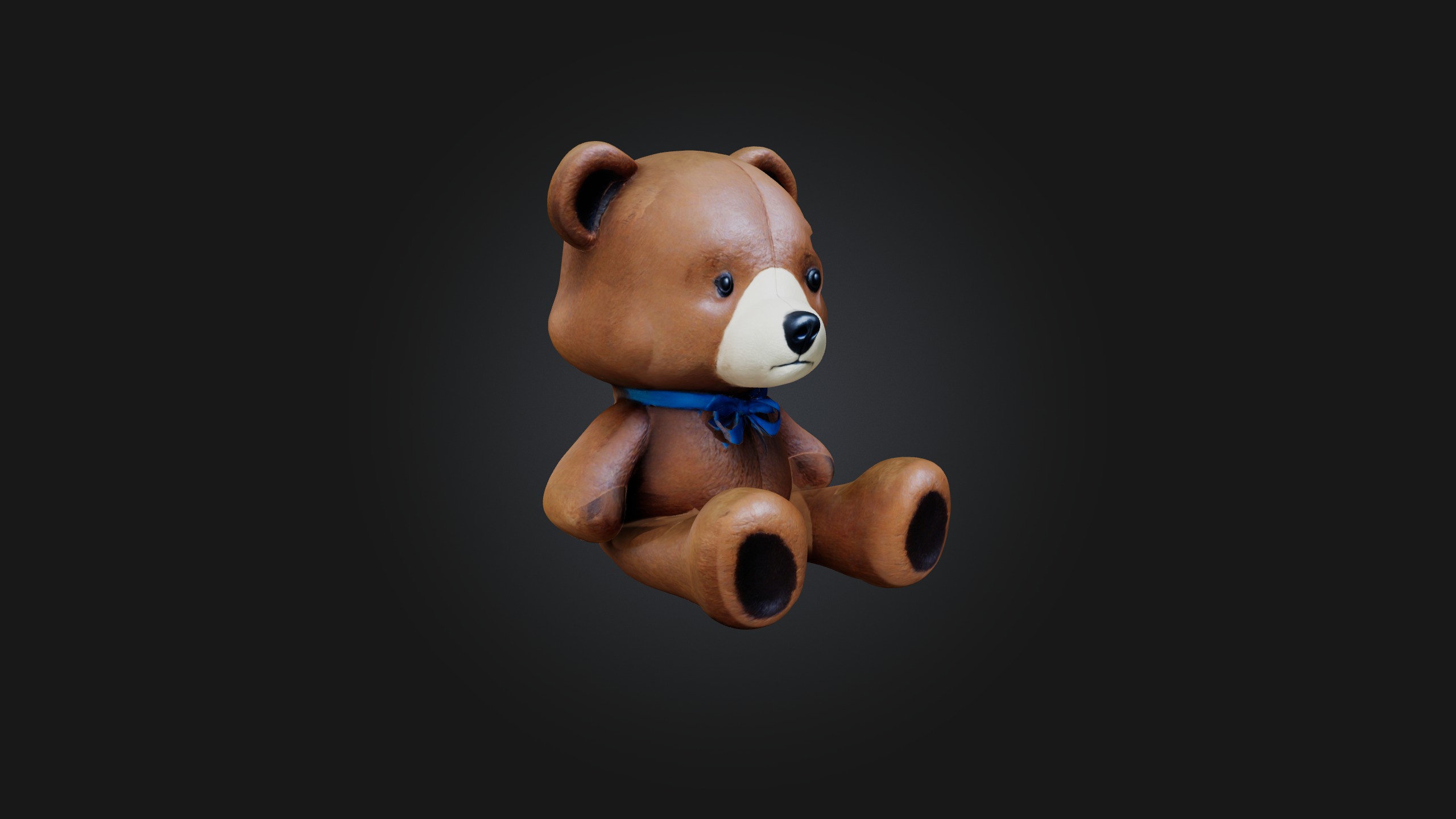 Sitting Bear Toy Model Low-poly 3D model_6