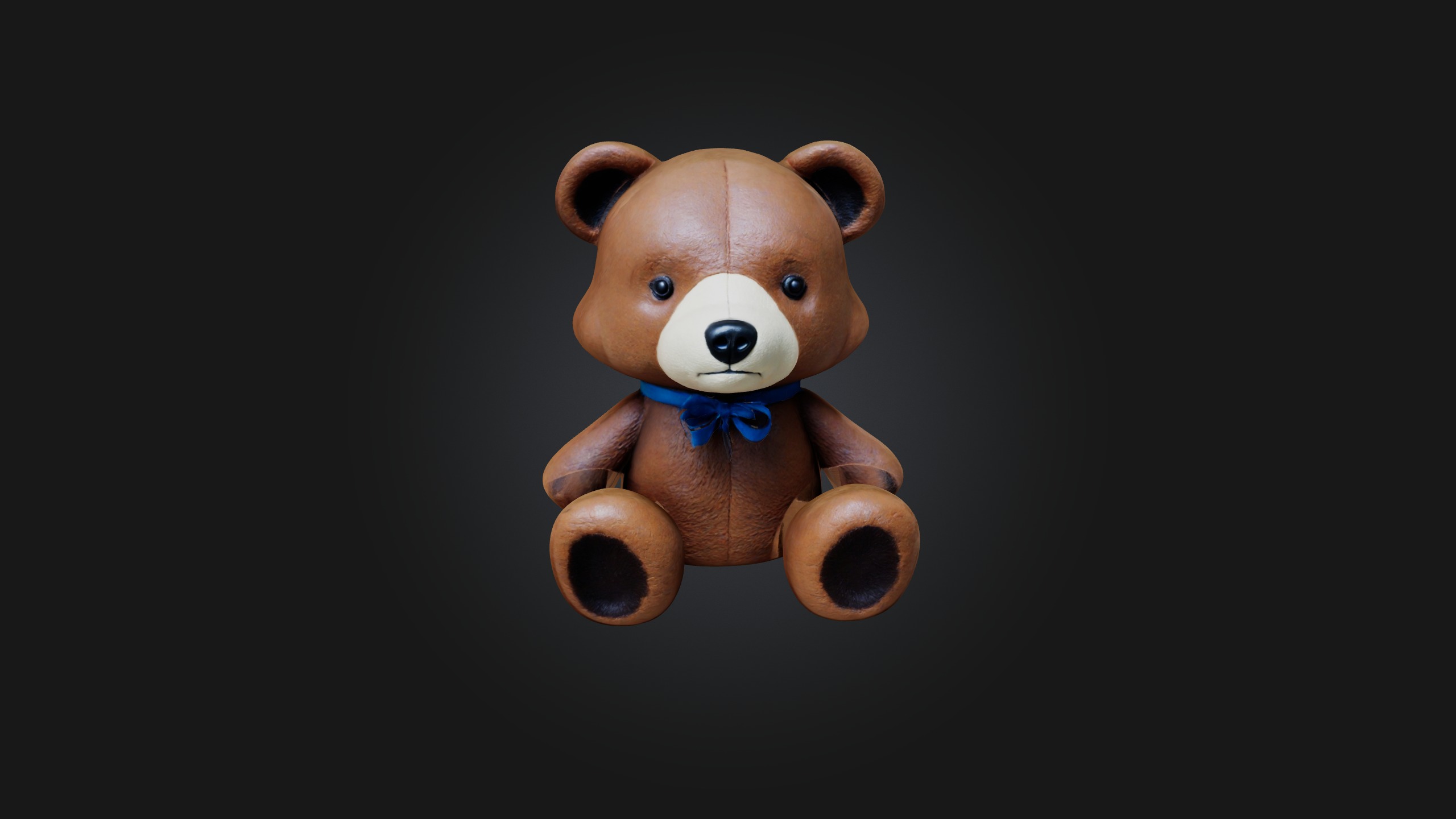 Sitting Bear Toy Model Low-poly 3D model_4