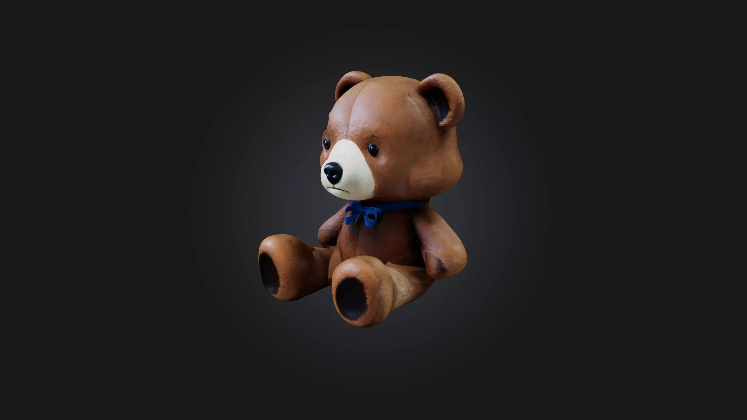 Sitting Bear Toy Model Low-poly 3D model_0