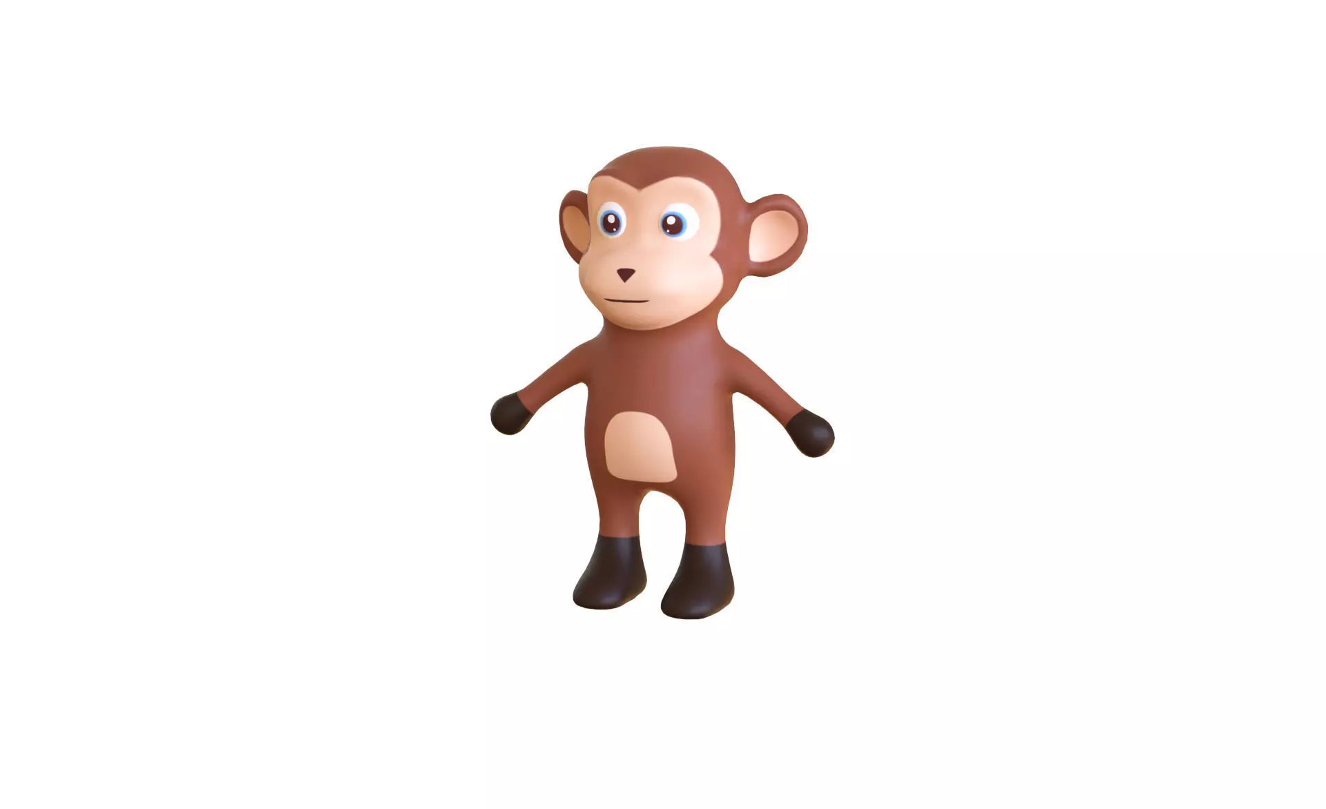 High-Quality 3D Cute Monkey for Games Low-poly 3D model
