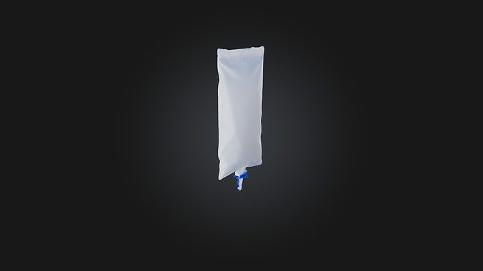 Saline Bag Low-poly 3D model