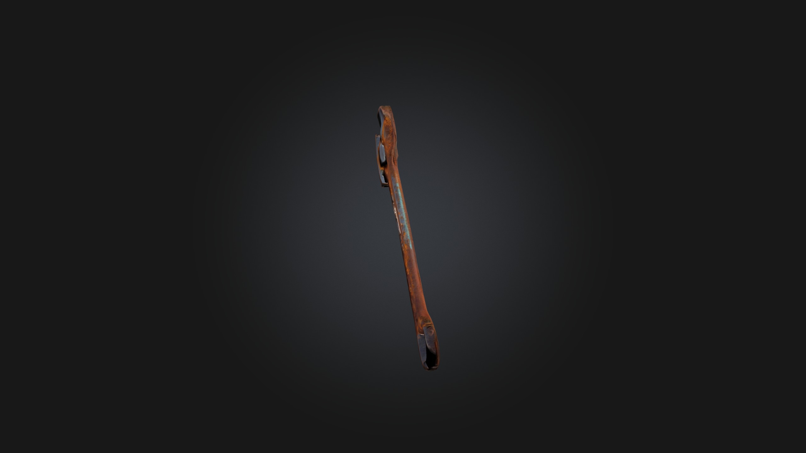 Rusted Wrench Low-poly 3D model_1