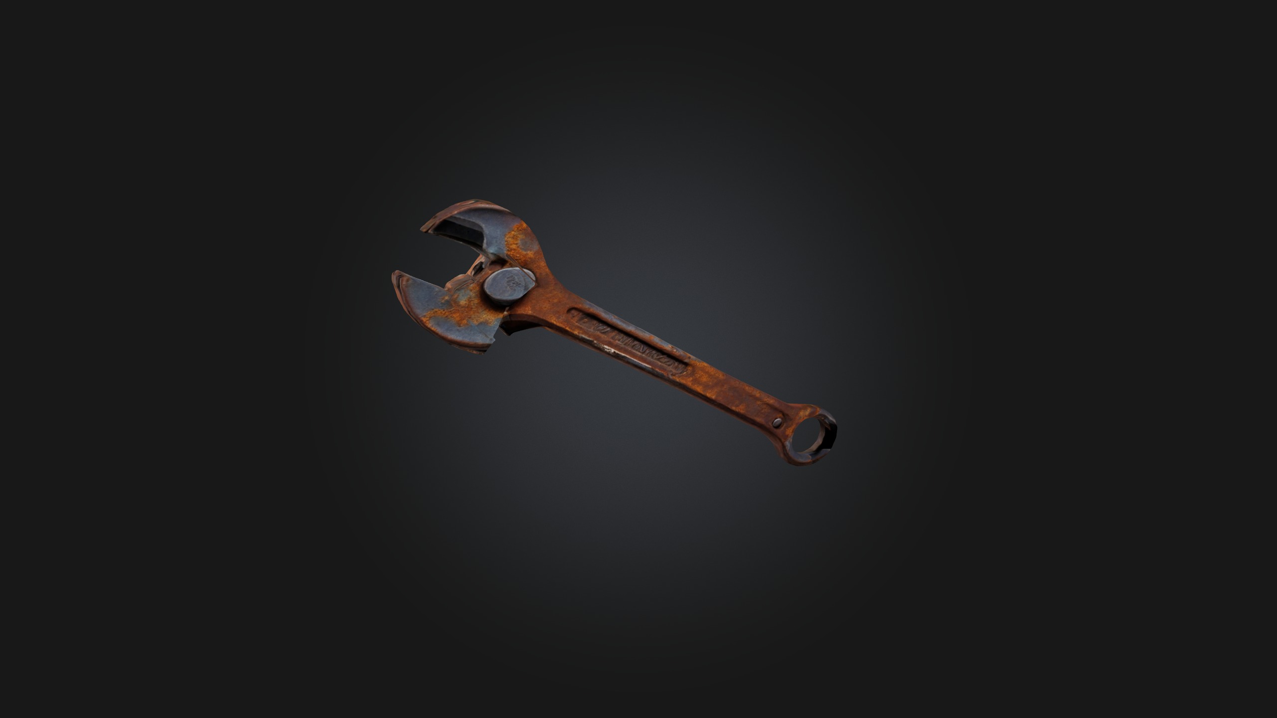 Rusted Wrench Low-poly 3D model_7