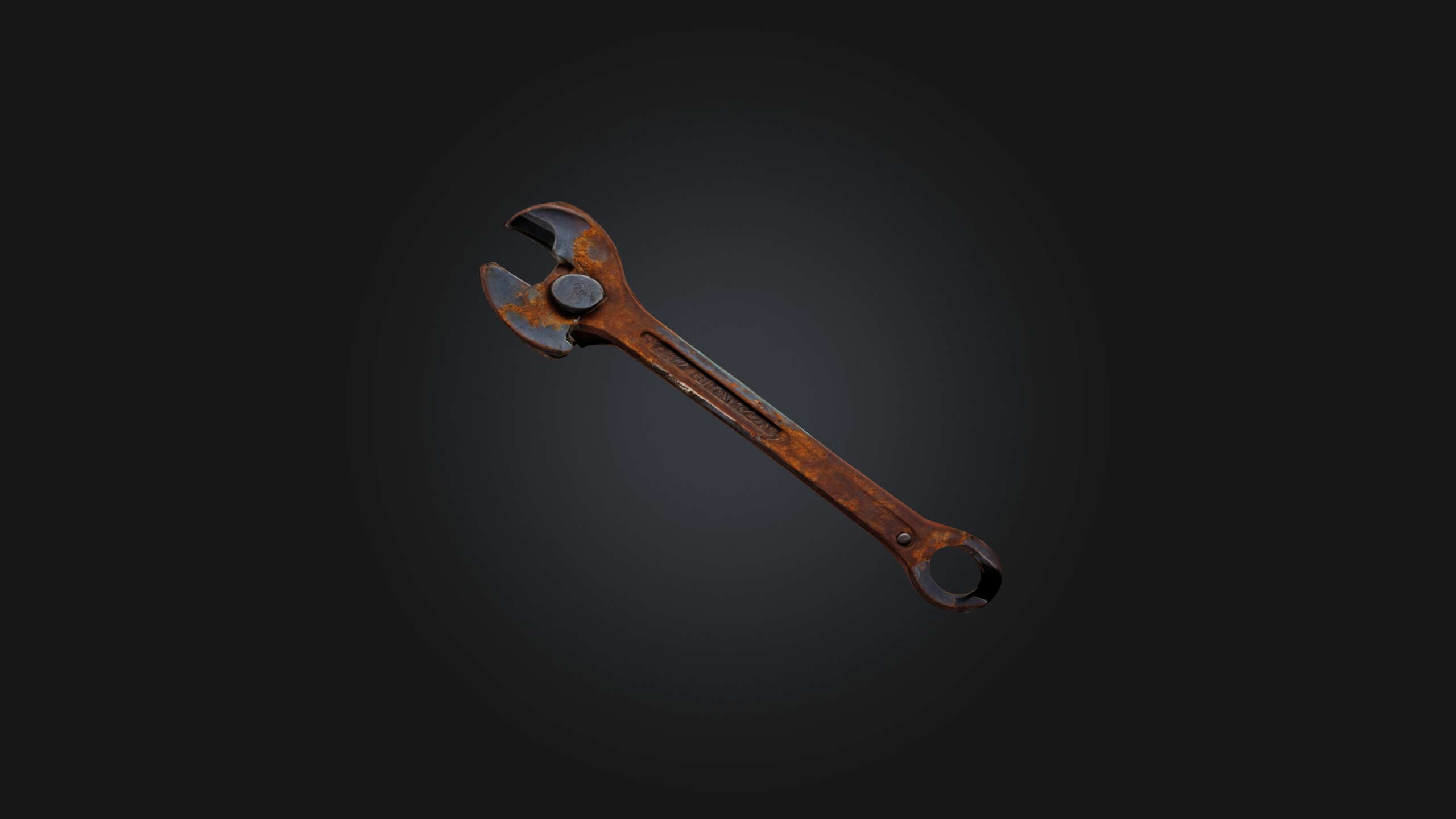 Rusted Wrench Low-poly 3D model_5