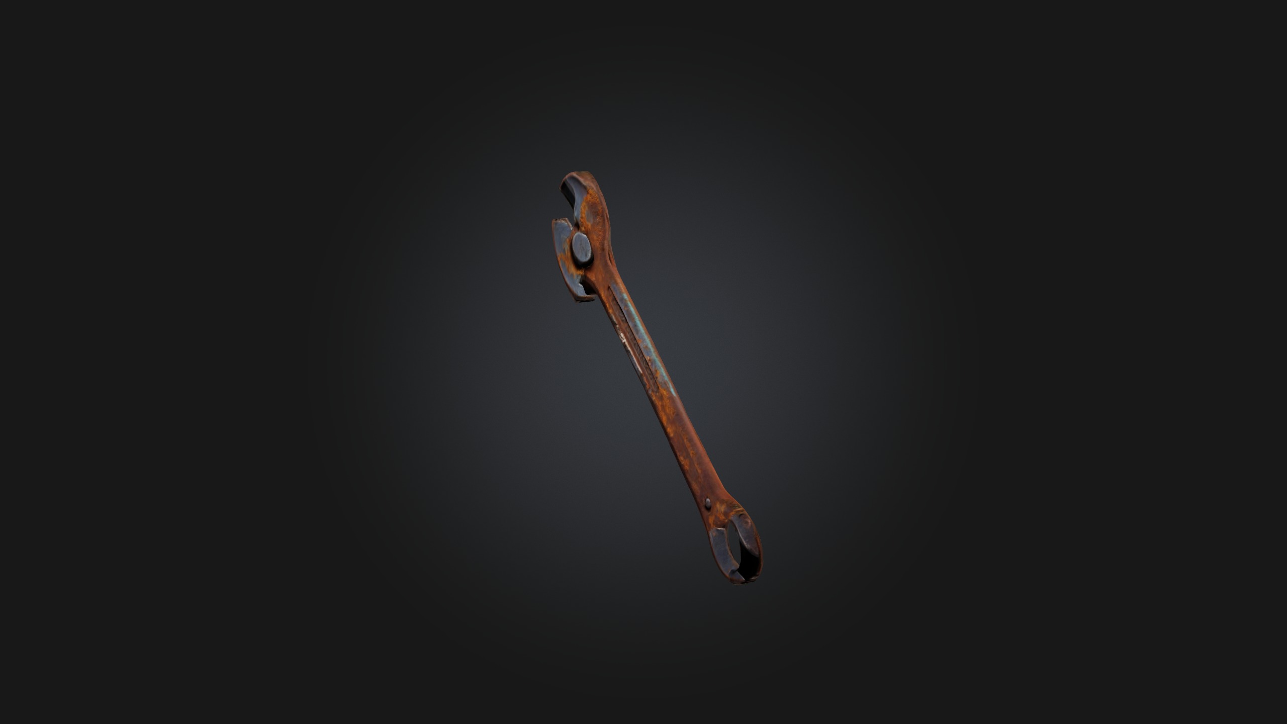 Rusted Wrench Low-poly 3D model_3