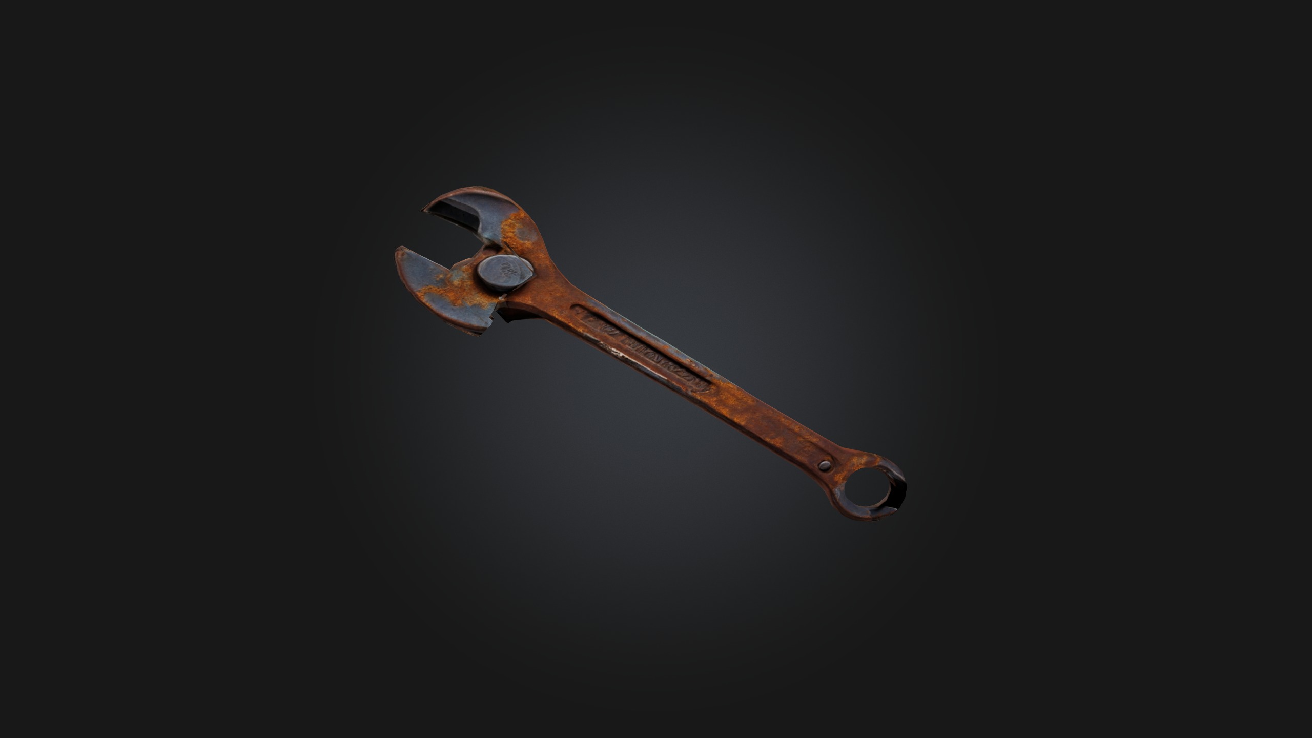 Rusted Wrench Low-poly 3D model_6