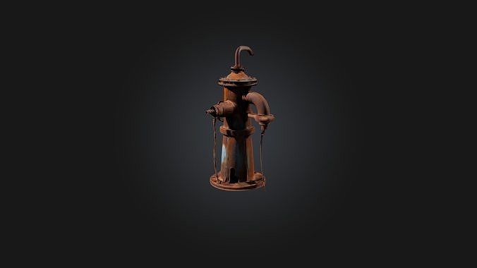 Rusted Water Pump Low-poly 3D model